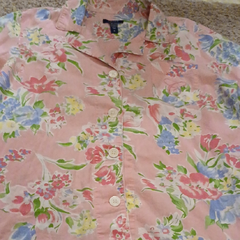 Chaps Multicolor Floral Cotton Shirt